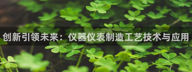 cq9电子中午技巧玩法：创新引领未来：仪器仪表制造工艺技术与