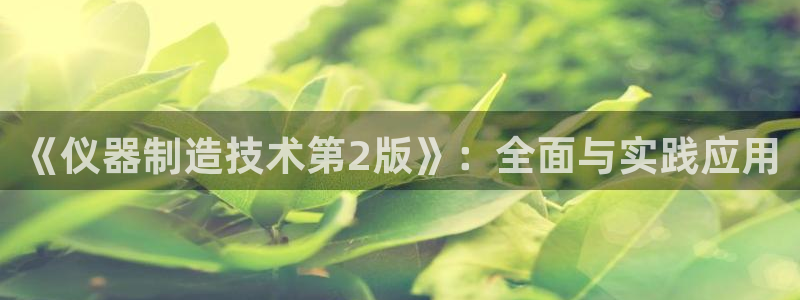 cq9武圣电子网站：《仪器制造技术第2版》：全面与实践应用